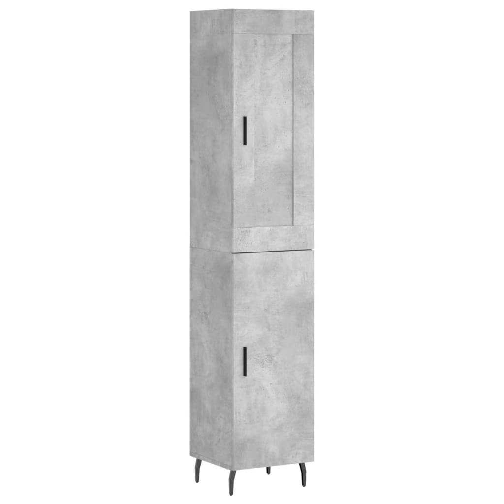 Credenza Grigio Cemento 34,5x34x180 cm in Legno Multistrato