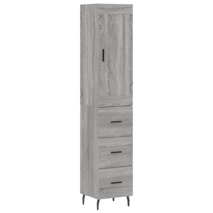 Credenza Grigio Sonoma 34,5x34x180 cm in Legno Multistrato