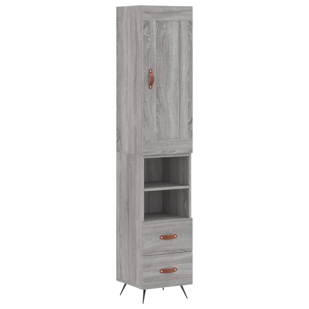 Credenza Grigio Sonoma 34,5x34x180 cm in Legno Multistrato - homemem39