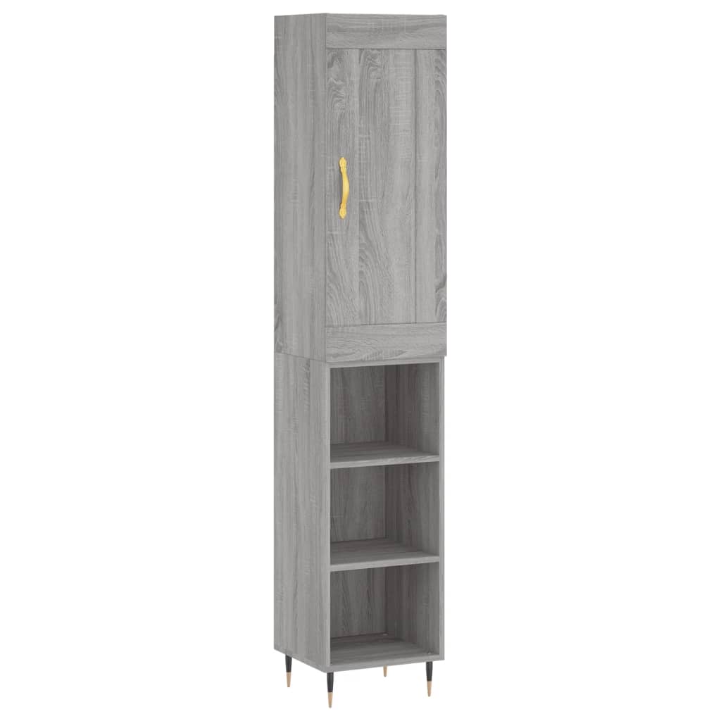 Credenza Grigio Sonoma 34,5x34x180 cm in Legno Multistrato - homemem39