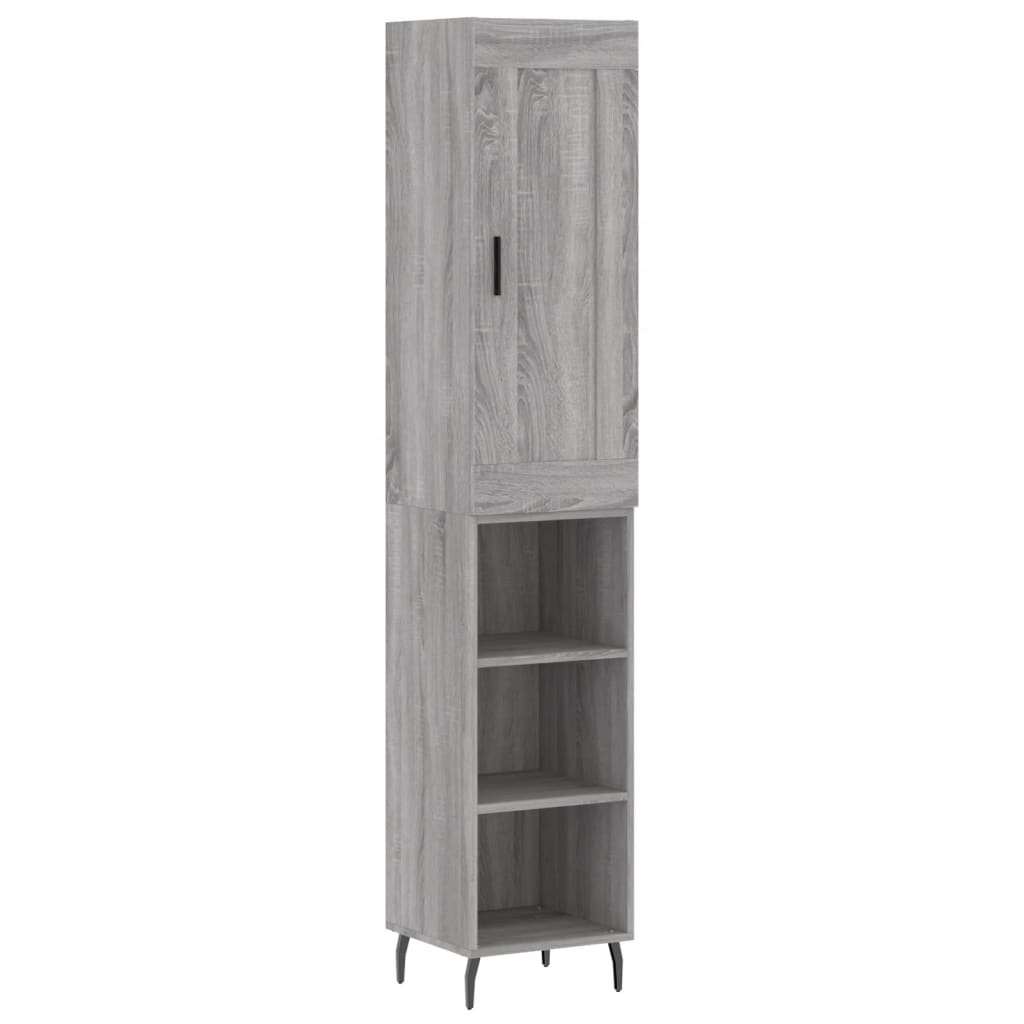 Credenza Grigio Sonoma 34,5x34x180 cm in Legno Multistrato