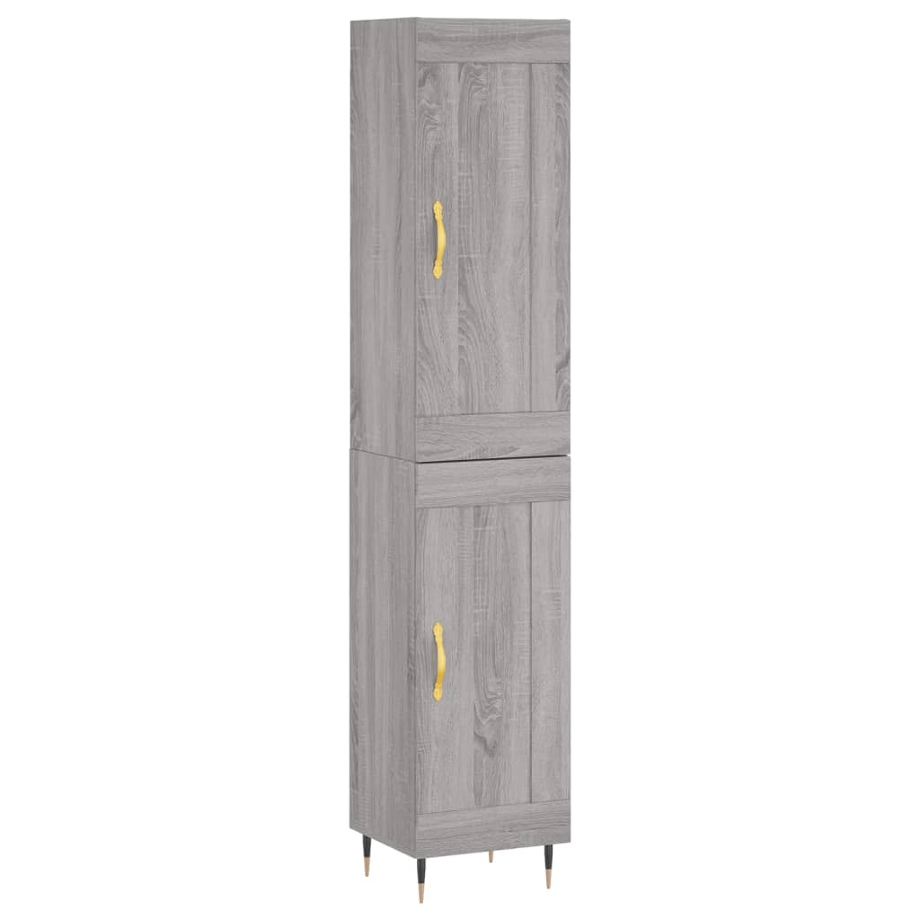 Credenza Grigio Sonoma 34,5x34x180 cm in Legno Multistrato