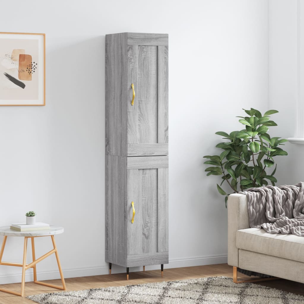 Credenza Grigio Sonoma 34,5x34x180 cm in Legno Multistrato - homemem39