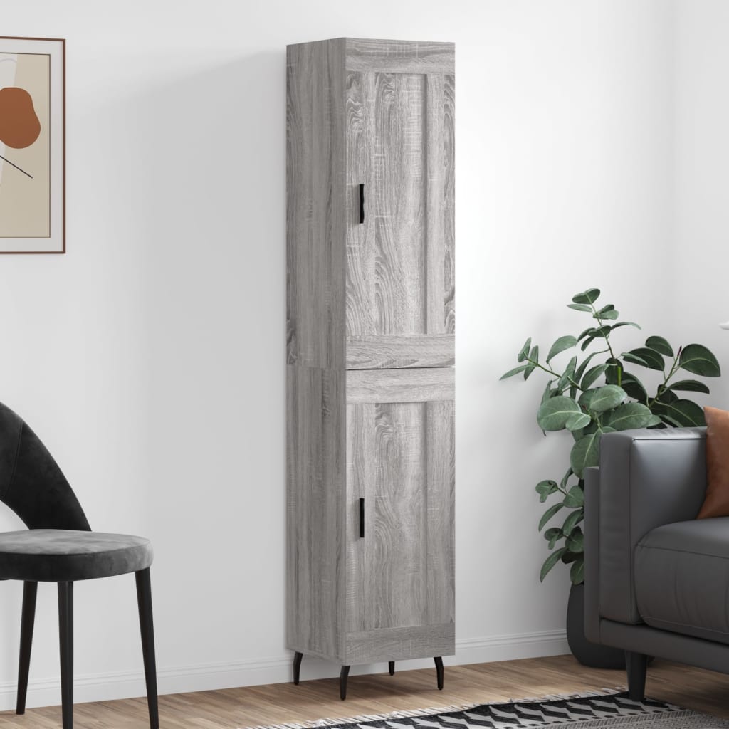 Credenza Grigio Sonoma 34,5x34x180 cm in Legno Multistrato - homemem39