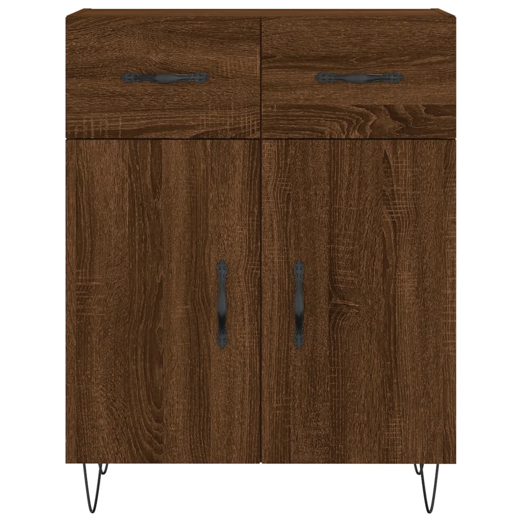 Credenza Rovere Marrone 69,5x34x180 cm in Legno Multistrato