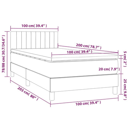 Giroletto a Molle con Materasso Rosa 100x200 cm in Velluto