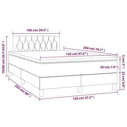 Giroletto a Molle con Materasso Rosa 120x200 cm in Velluto