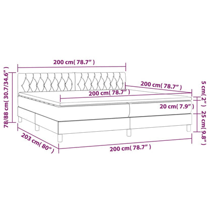 Giroletto a Molle con Materasso Verde Scuro 200x200 cm Velluto