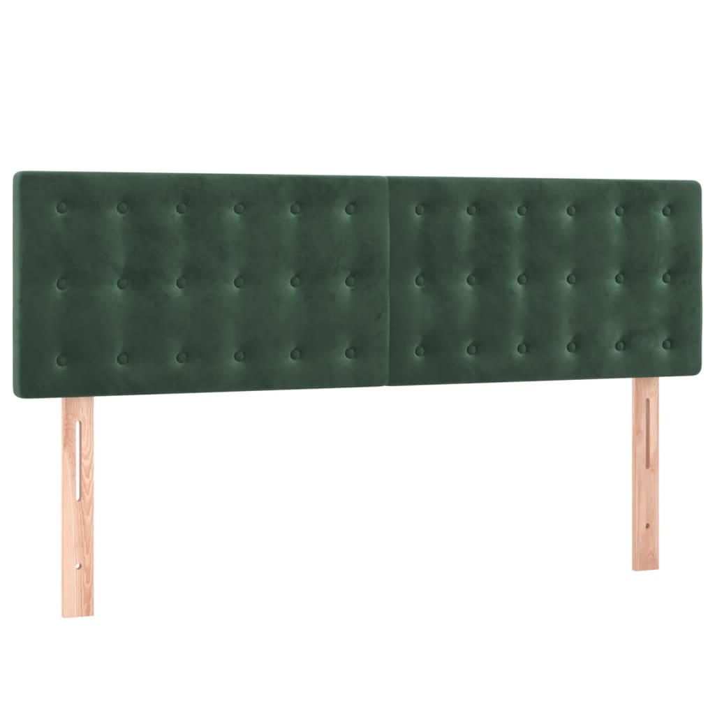 Giroletto a Molle con Materasso Verde Scuro 140x190 cm Velluto