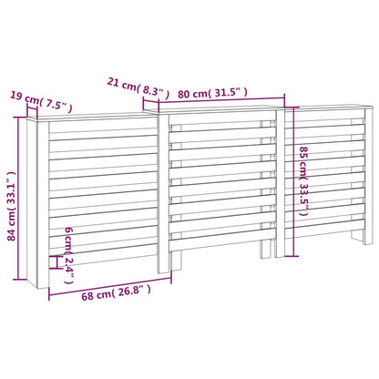 Copertura Termosifone 210x21x85 cm in Legno Massello di Pino - homemem39