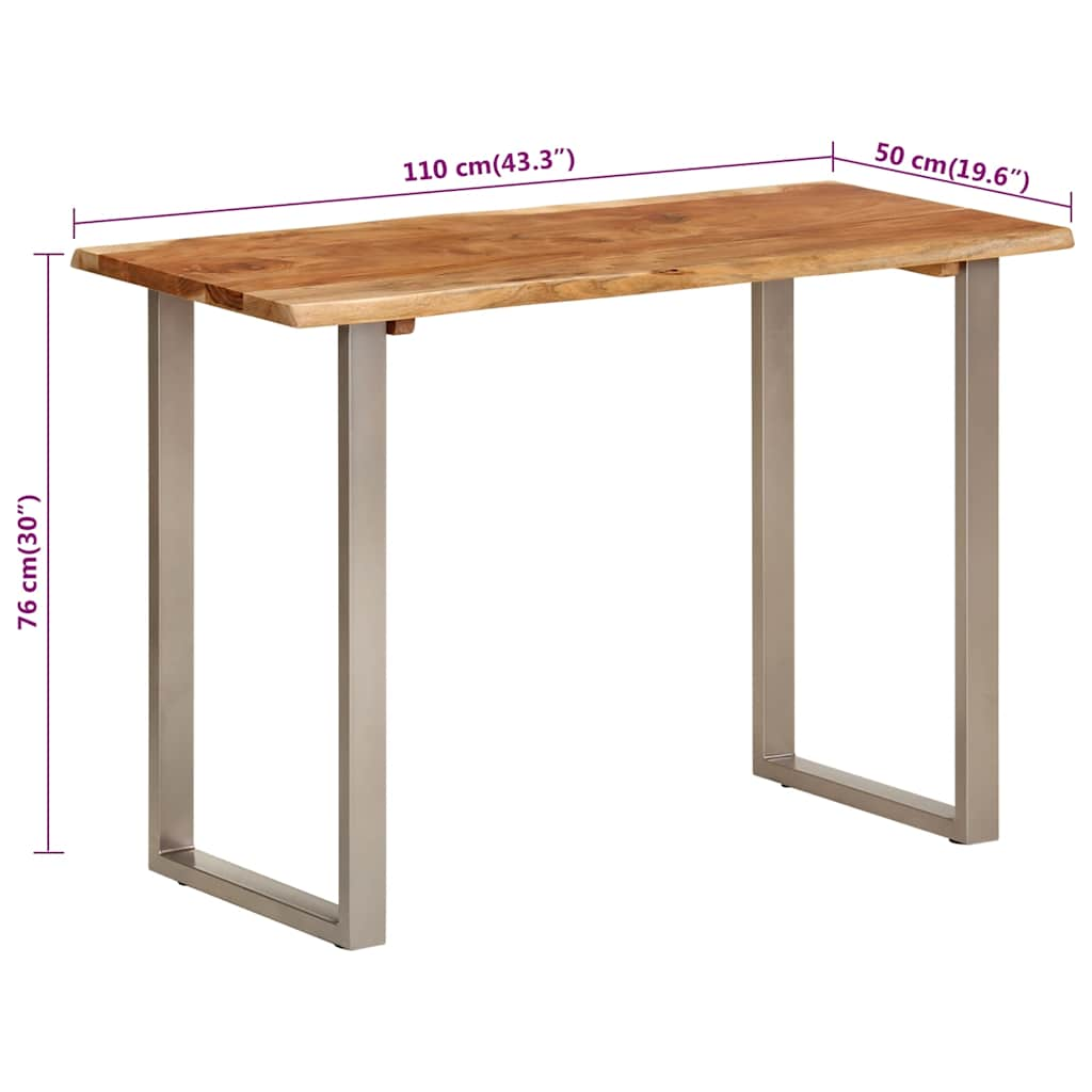 Tavolo da Pranzo 110x50x76 cm Legno Massello di Acacia - homemem39