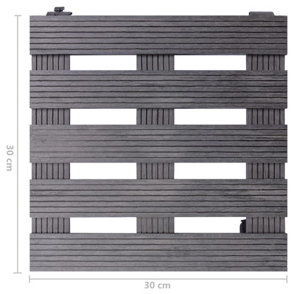 Carrelli Porta Piante 4 pz Grigi 30x7,5 cm WPC