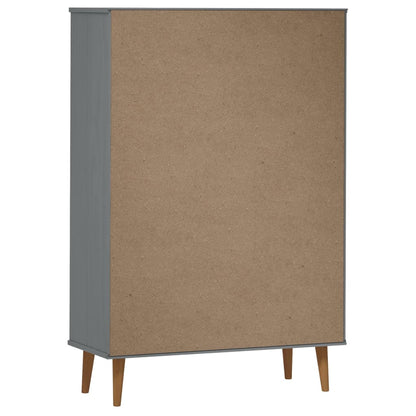 Libreria MOLDE Grigia 90x35x133,5 cm in Legno Massello di Pino - homemem39