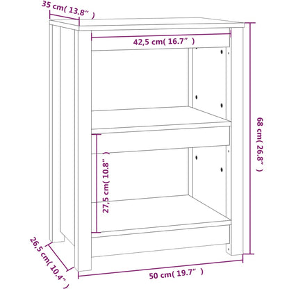 Libreria 50x35x68 cm in Legno Massello di Pino