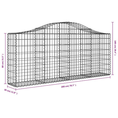 Cesti Gabbioni ad Arco 40 pz 200x30x80/100 cm Ferro Zincato