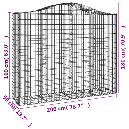 Cesti Gabbioni ad Arco 25 pz 200x50x160/180 cm Ferro Zincato - homemem39