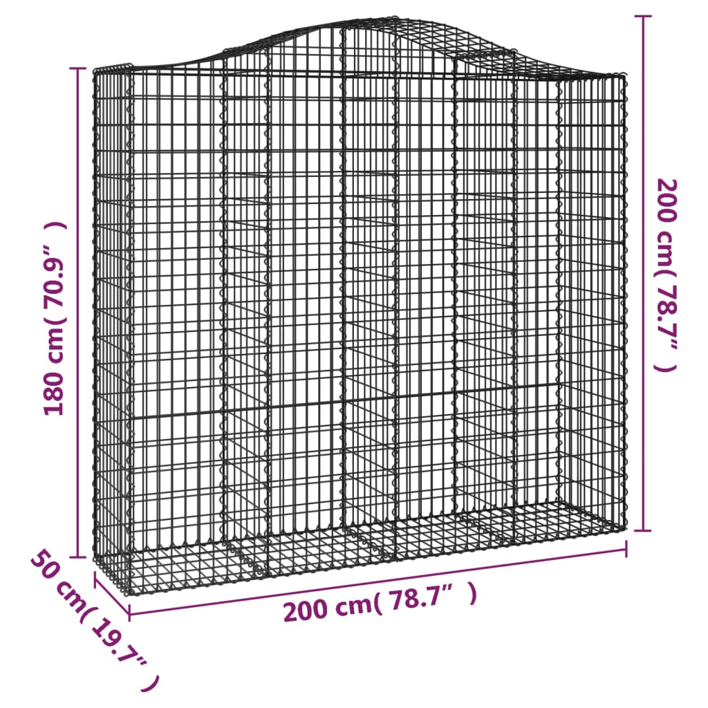 Cesti Gabbioni ad Arco 30 pz 200x50x180/200 cm Ferro Zincato - homemem39