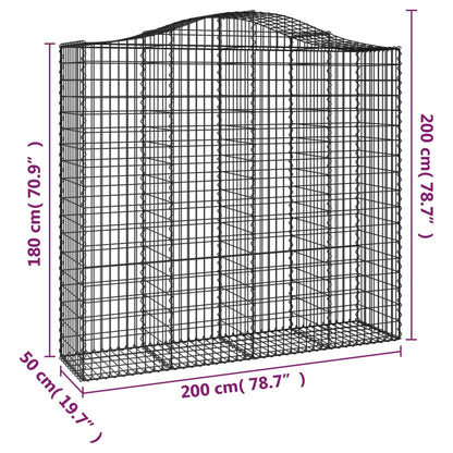 Cesti Gabbioni ad Arco 30 pz 200x50x180/200 cm Ferro Zincato