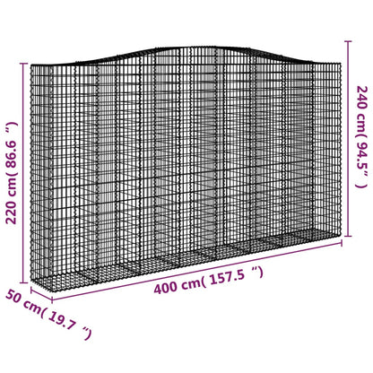 Cesti Gabbioni ad Arco 10 pz 400x50x220/240 cm Ferro Zincato - homemem39