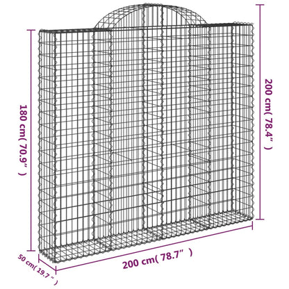 Cesti Gabbioni ad Arco 14 pz 200x50x180/200 cm Ferro Zincato - homemem39