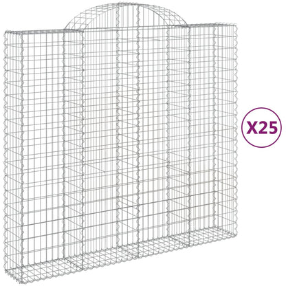 Cesti Gabbioni ad Arco 25 pz 200x50x180/200 cm Ferro Zincato - homemem39