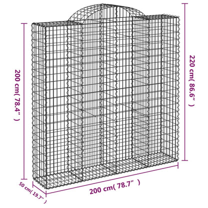 Cesti Gabbioni ad Arco 13 pz 200x50x200/220 cm Ferro Zincato - homemem39