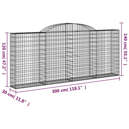 Cesti Gabbioni ad Arco 30 pz 300x30x120/140 cm Ferro Zincato - homemem39