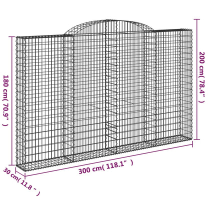 Cesti Gabbioni ad Arco 4 pz 300x30x180/200 cm Ferro Zincato - homemem39