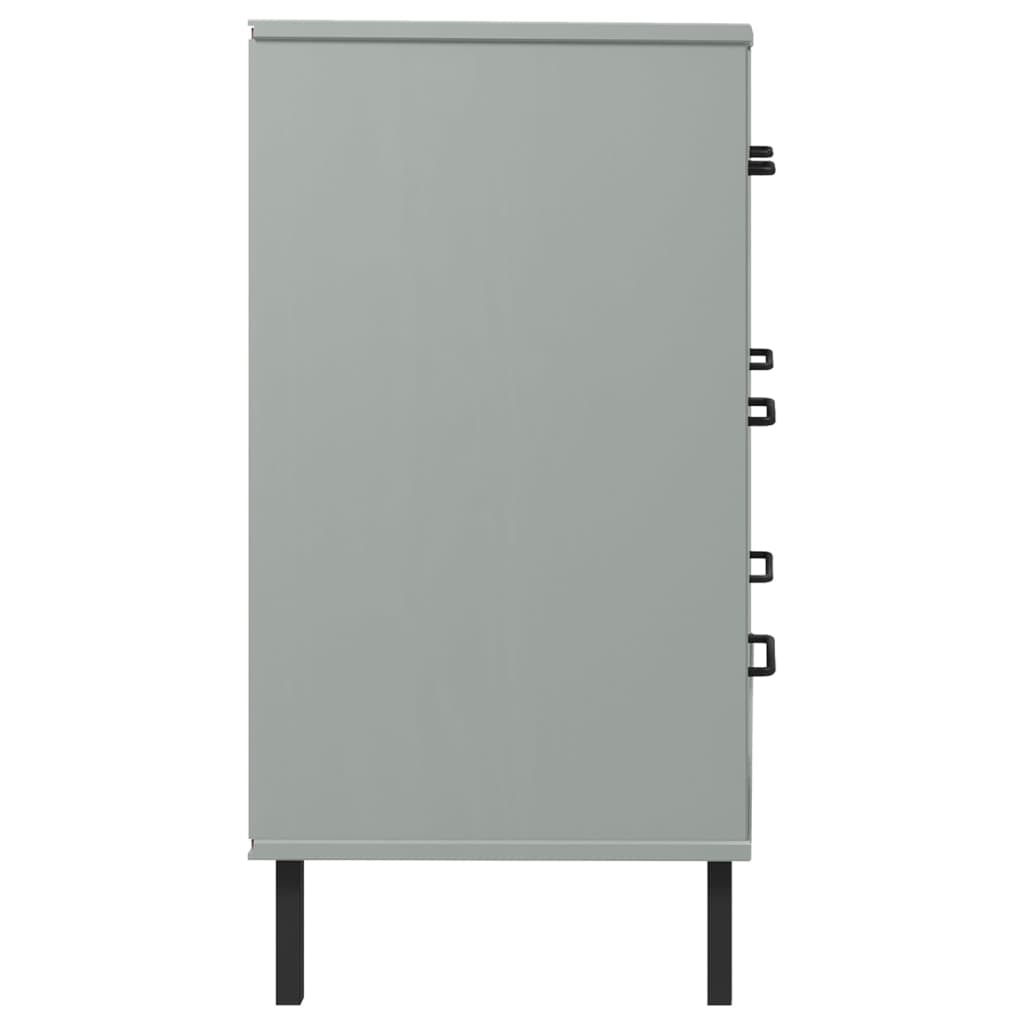 Credenza con 3 Cassetti Grigio 77x40x79,5cm Legno Massello OSLO - homemem39