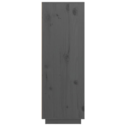 Credenza Grigia 89x40x116,5 cm in Legno Massello di Pino - homemem39