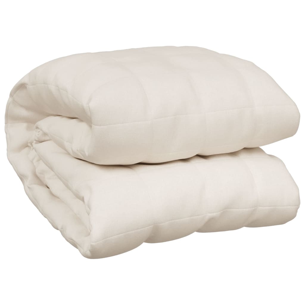 Coperta Ponderata Crema Chiaro 235x290 cm 11 kg Tessuto - homemem39