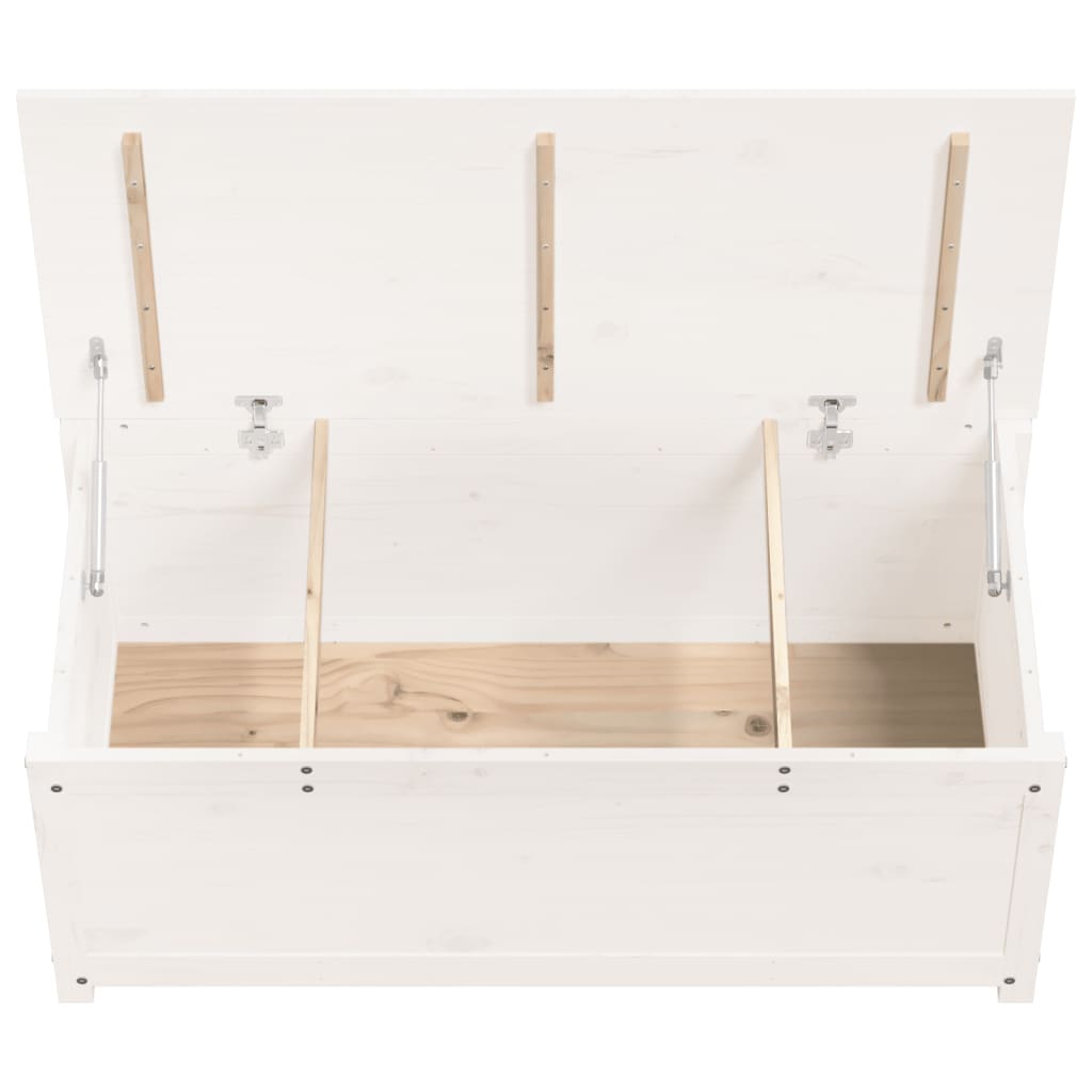 Contenitore Portaoggetti Bianco 110x50x45,5cm Massello di Pino - homemem39