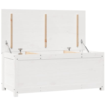 Contenitore Portaoggetti Bianco 110x50x45,5cm Massello di Pino - homemem39