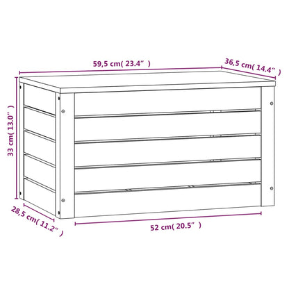 Contenitore Portaoggetti Bianco 59,5x36,5x33cm Massello di Pino - homemem39