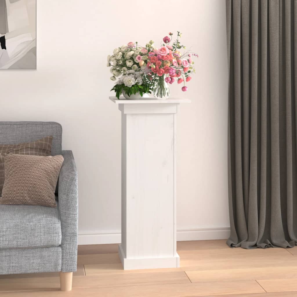 Supporto per Fiori Bianco 40x40x90 cm in Legno Massello di Pino - homemem39