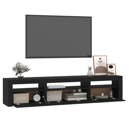 Mobile Porta TV con Luci LED Nero 195x35x40 cm - homemem39