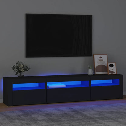 Mobile Porta TV con Luci LED Nero 195x35x40 cm - homemem39