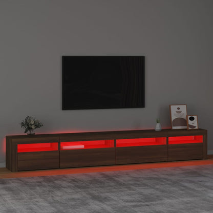 Mobile Porta TV con Luci LED Rovere Marrone 270x35x40 cm - homemem39