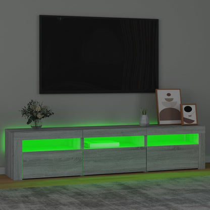 Mobile Porta TV con Luci LED Grigio Sonoma 180x35x40 cm - homemem39