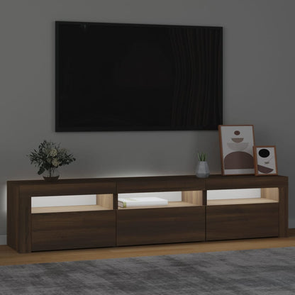 Mobile Porta TV con Luci LED Rovere Marrone 180x35x40 cm - homemem39