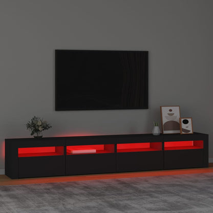 Mobile Porta TV con Luci LED Nero 240x35x40 cm - homemem39