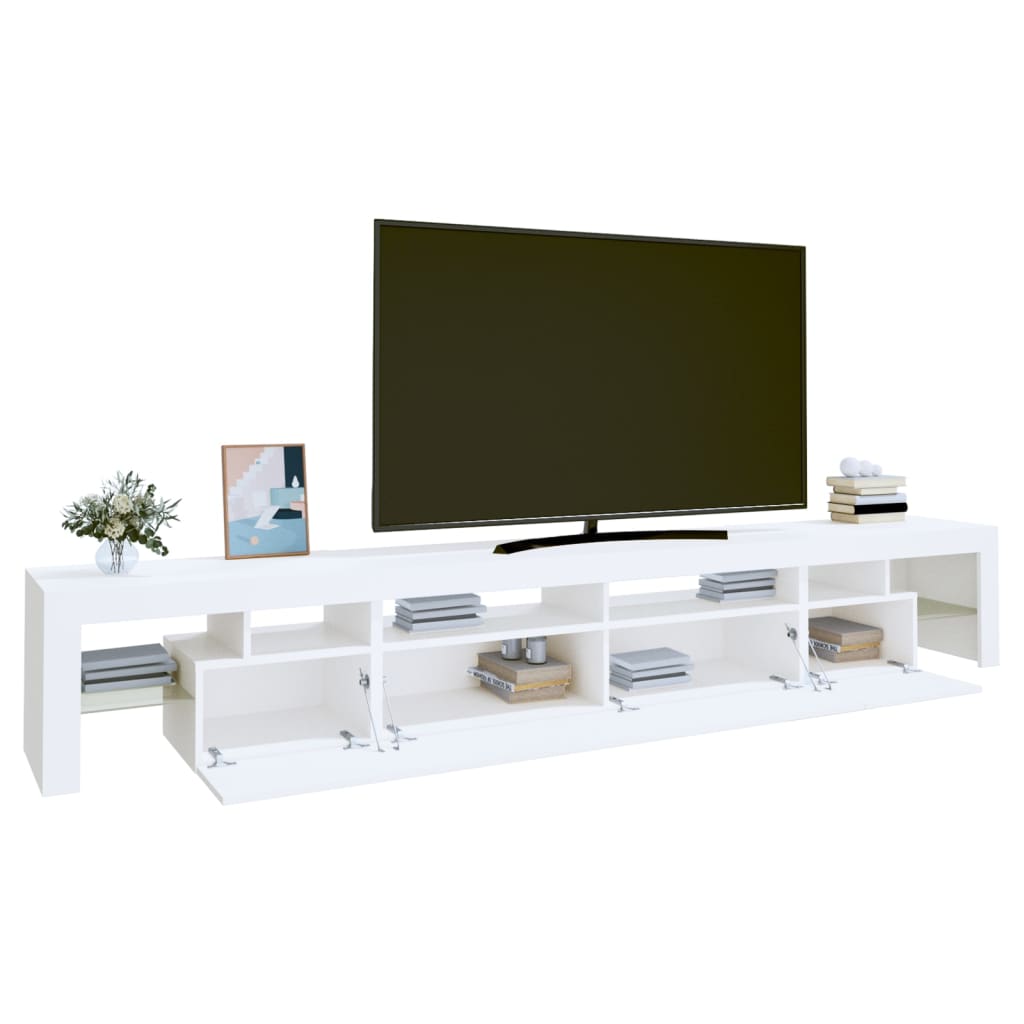 Mobile Porta TV con Luci LED Bianco 260x36,5x40 cm - homemem39