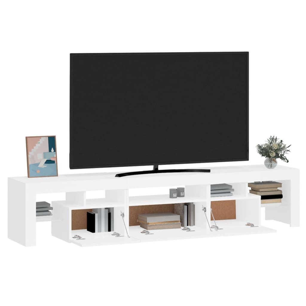 Mobile Porta TV con Luci LED Bianco 200x36,5x40 cm - homemem39