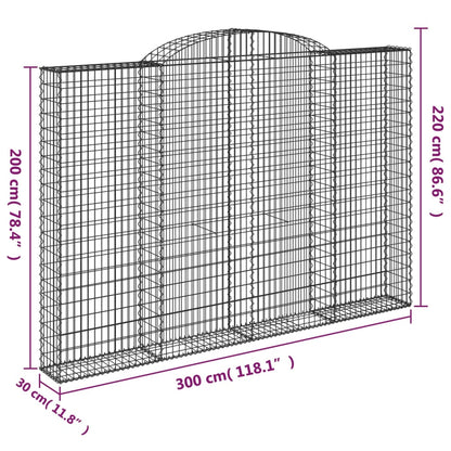 Cesto Gabbione ad Arco 300x30x200/220 cm Ferro Zincato - homemem39