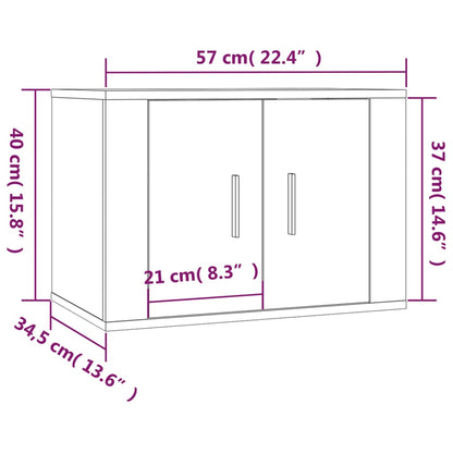 Mobile Porta TV a Parete Nero 57x34,5x40 cm