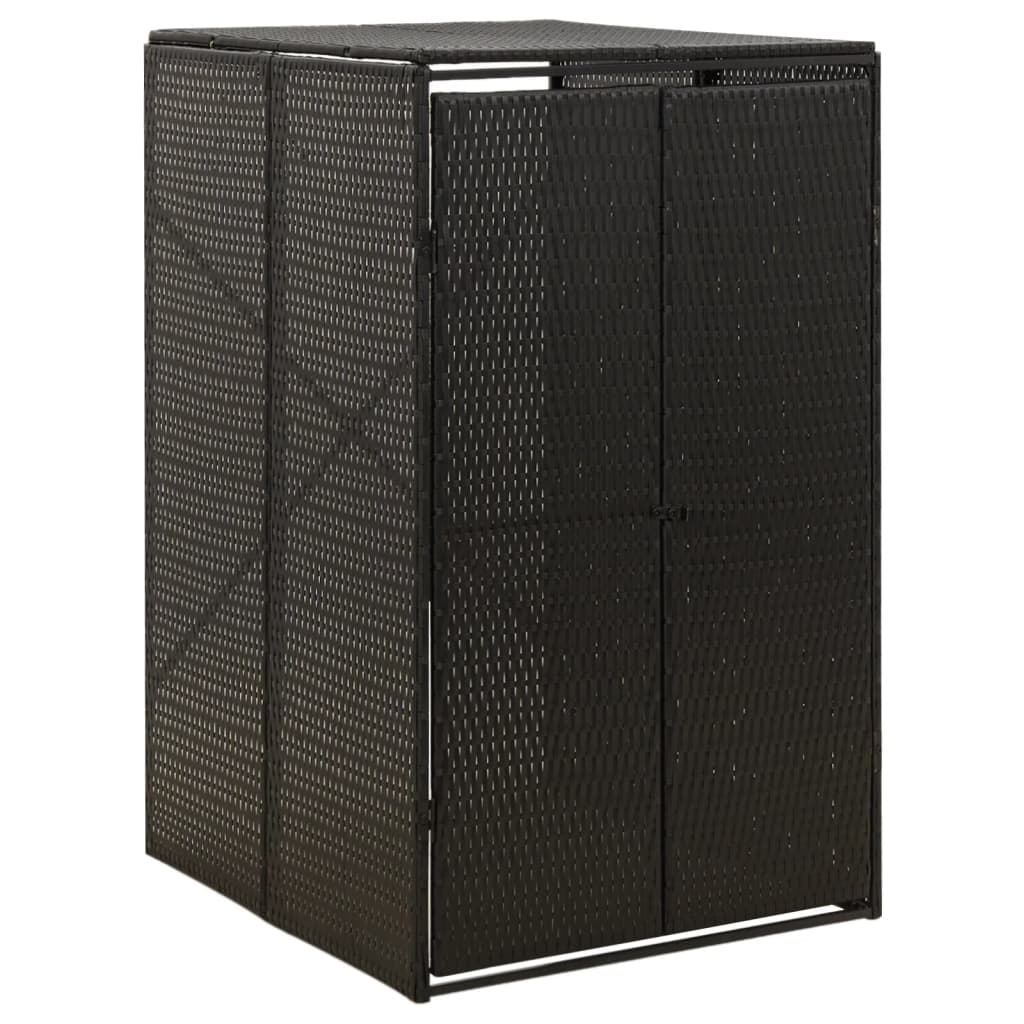 Copribidone Singolo Nero 70x80x117 cm in Polyrattan