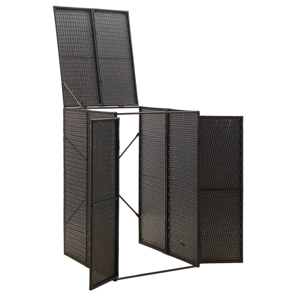 Copribidone Singolo Nero 70x80x117 cm in Polyrattan