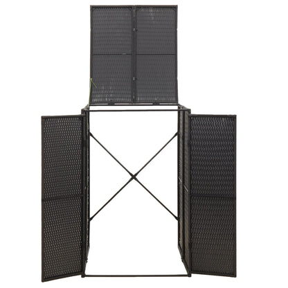 Copribidone Singolo Nero 70x80x117 cm in Polyrattan