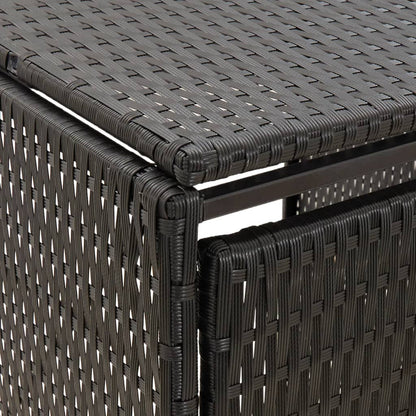 Copribidone Triplo Nero 207x80x117 cm in Polyrattan - homemem39