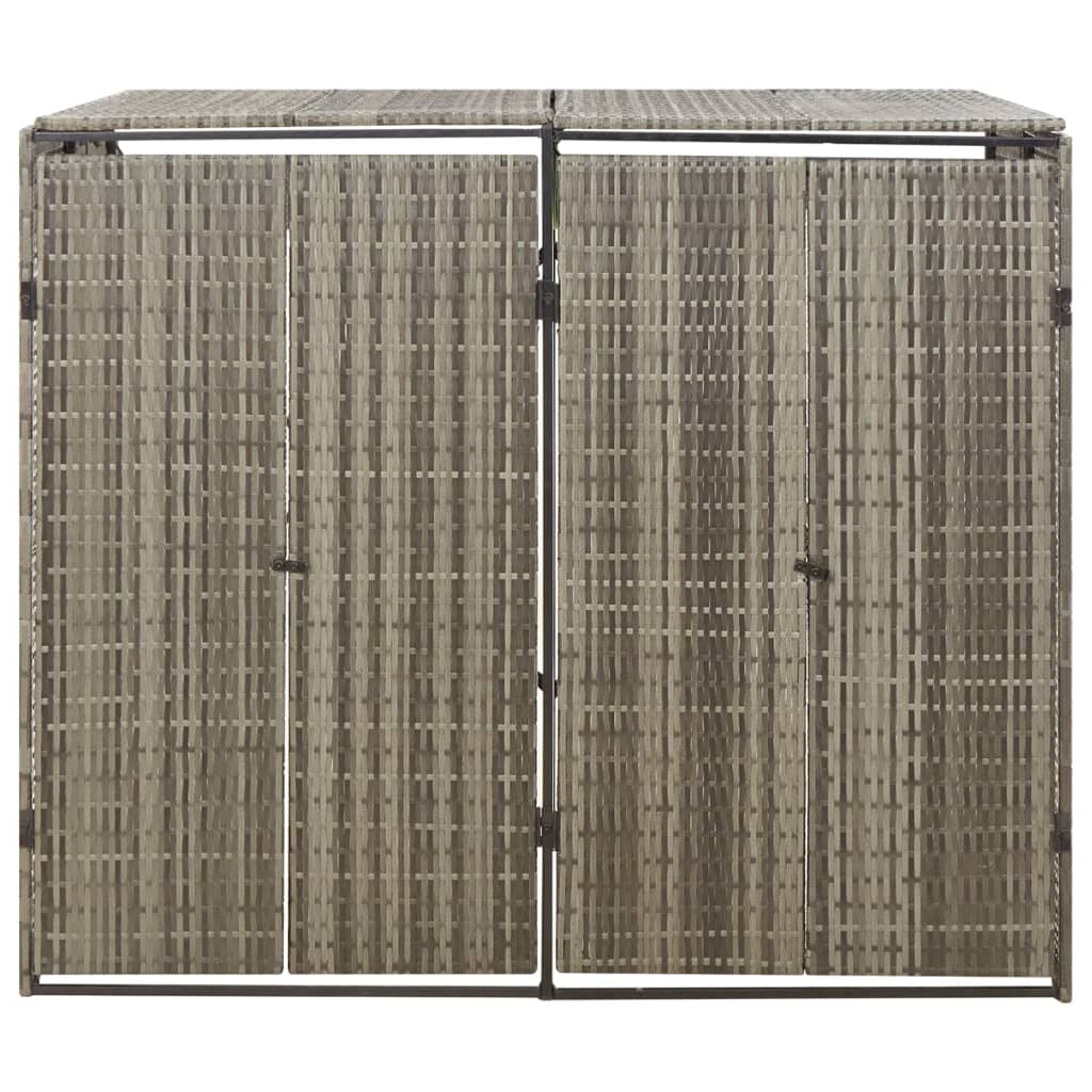 Copribidone Doppio Grigio 140x80x117 cm in Polyrattan